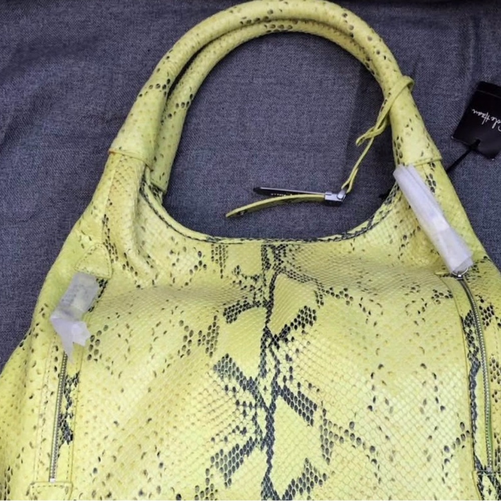 Cole Haan Yellow Snakeskin Hobo Bag - Picture 3 of 9